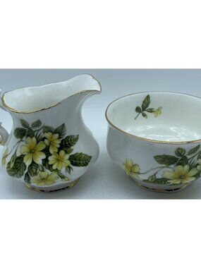 Vintage Paragon Bone China Flower Festival Pattern Set Creamer & Open Sugar Bowl